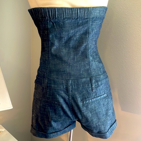 Denim strapless shirt jumpsuit - Picture 5 of 5